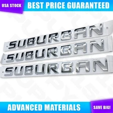 3Pcs Glossy Chrome For Suburban Letters Emblems 3D Door Liftgate Badge 2007-2020