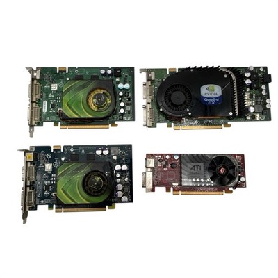 Lot of 4 PCIe Quadro FX 3450 GeForce 7600 GT x2 Radeon HD 2400 XT For Parts 
