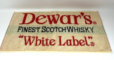Dewar s White Label Scotch Whisky Alcohol Bar Towel Collectible Advertising 19 
