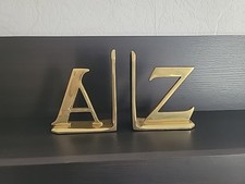 Zwei alte Buchstützen aus Messing - A und Z -  1,4 KG und ca 13 cm Höhe
