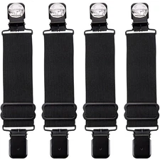 Adjustable Elastic Boot Straps Clips for Biker Pants - Stirrups Leg Straps, Blac