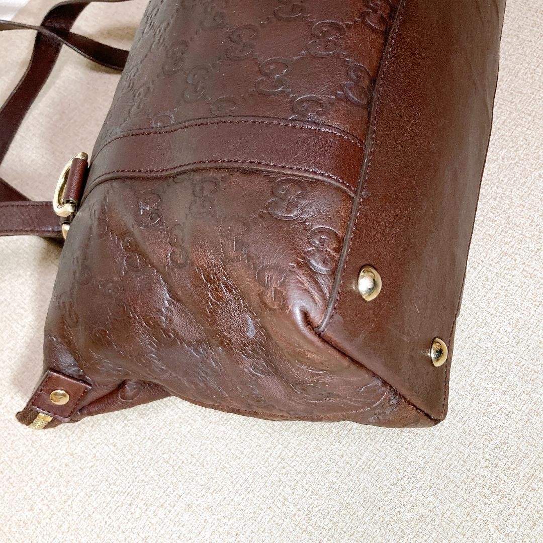 GUCCI Abby Leather Shoulder Bag Tote Brown Size 22cm x 31cm x 12cm VIN thumbnail 13