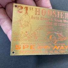 1987 Hoosier Auto Show 1937 Cord Brass Plaque Indianapolis Speedway