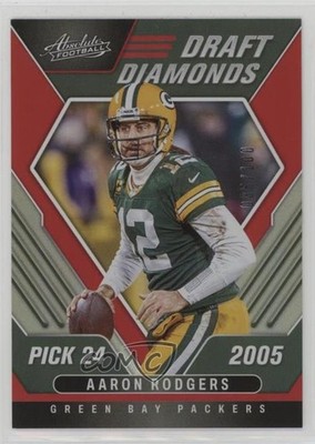 2022 Panini Absolute Draft Diamonds Spectrum Red 35/100 Aaron Rodgers #DD-6 uk2