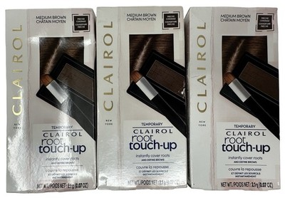 CLAIROL Root Touch-Up Temporary Concealing Powder MEDIUM BROWN (Lot of 3)