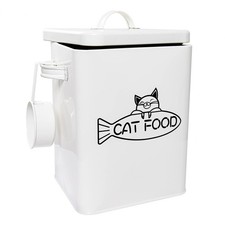 Dog and Cat Food Storage Container, Farmhouse Pet Food Containers with Lid an...