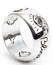 SILVER GUCCI INTERLOCKING G Wide Band RING 92...