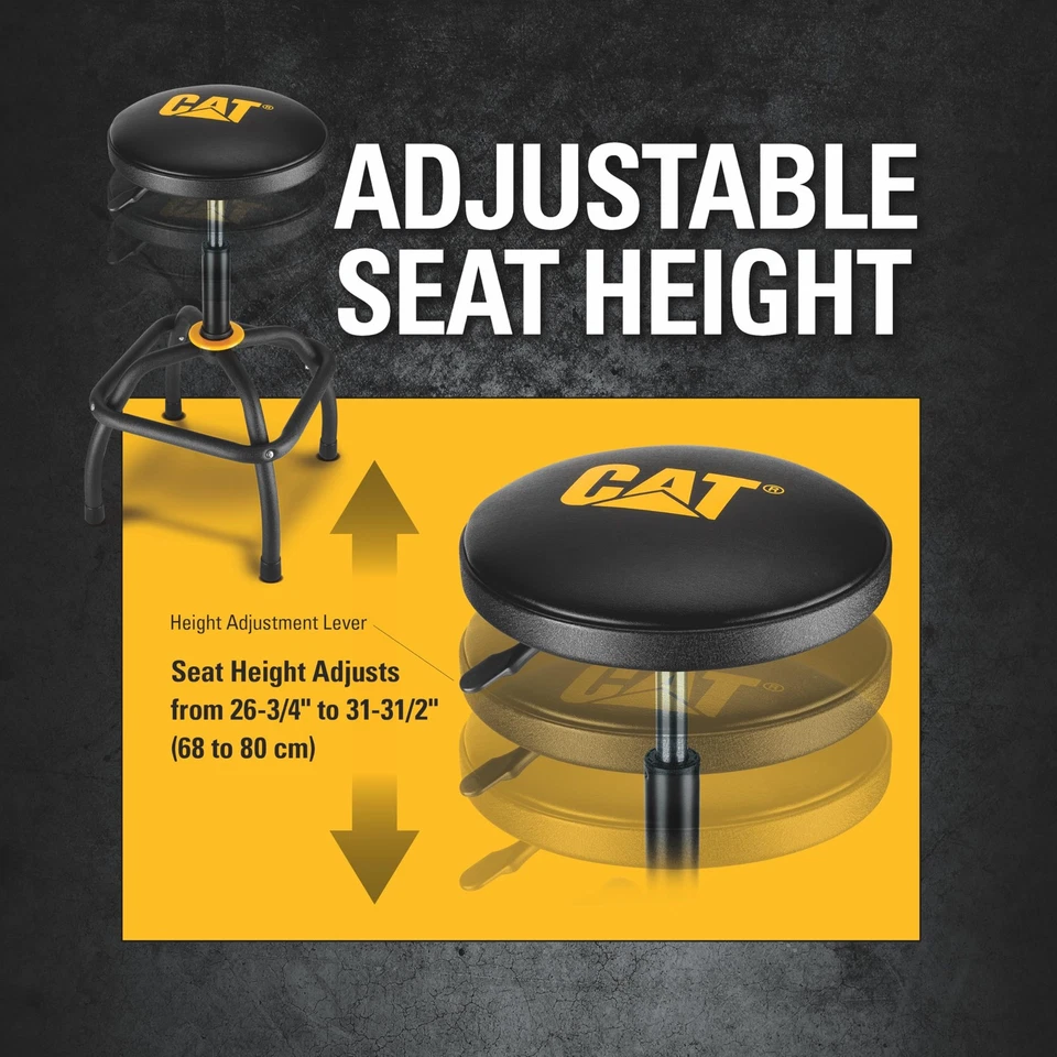 Taburete neumático de taller de alta resistencia, acabado de capa de polvo antiarrugas, negro y amarillo... Foto 3 de 4