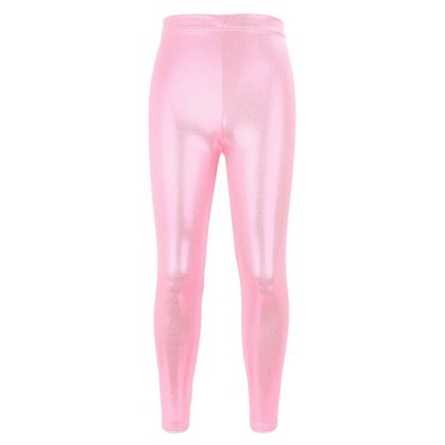 Kinder Mädchen Tanzhose Gymnastik Shiny Metallic Dance Leggings