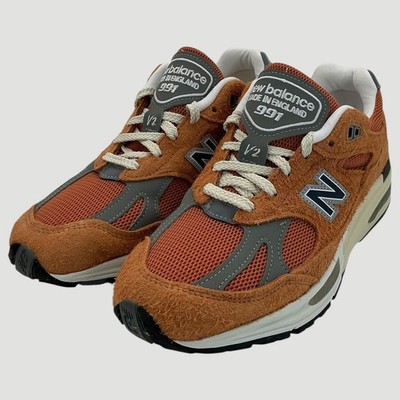 New Balance Made in UK 991v2 Women's Size 7.5 D Orange Running Shoes NIB