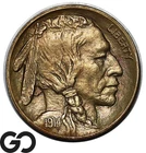 1914-S Buffalo Nickel, Beautiful Toner, Scarce This Nice Solid Gem BU++ Key Date