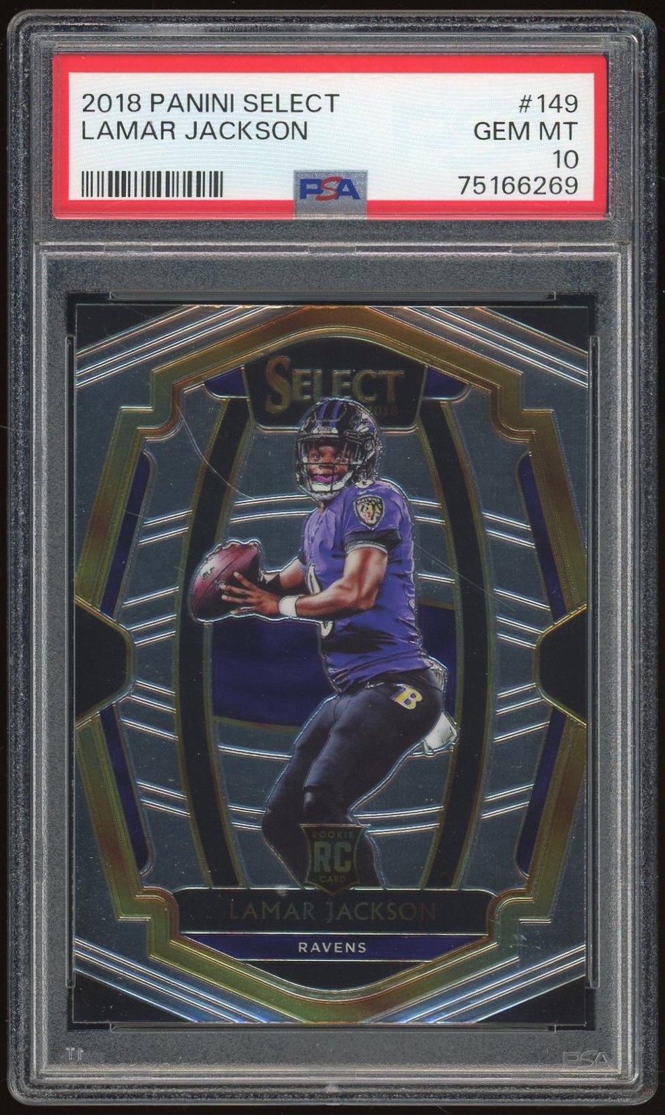 2018 Panini Select #149 Lamar Jackson RC PSA 10 *6269