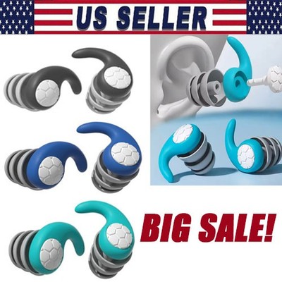 Reusable Silicone Ear Plugs Noise Cancelling Earplugs Protector Study Sleep Swim