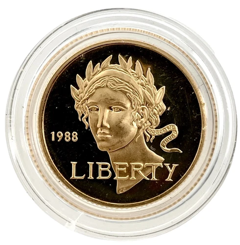 1988 W Liberty Seoul Olympic GEM Proof Commemorative $5 Gold Coin In Capsule