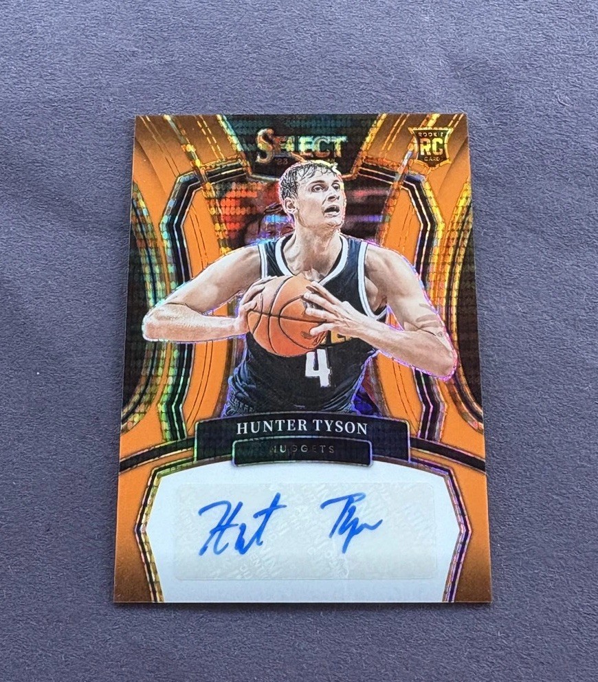 2023-24 Panini Select - Rookie Signatures Hunter Tyson #RS-TYS Neon Orange /30