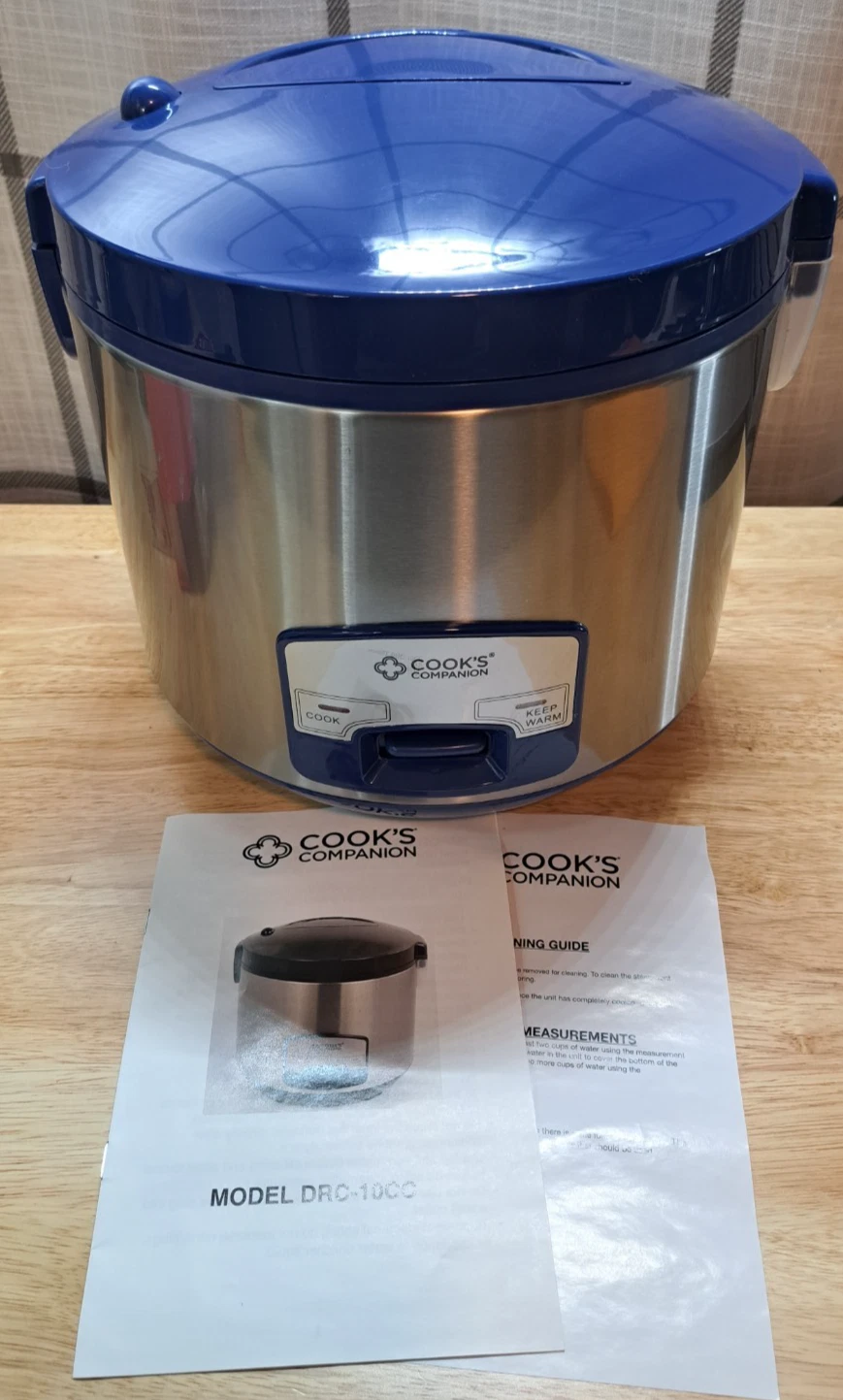 Cook's Companion 10 Cup Rice Cooker, Blue, New Open Box, Tested - E4