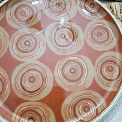 Denby Fire Chili Chop plate round platter. 13 1/4 diameter. Crafted in England.