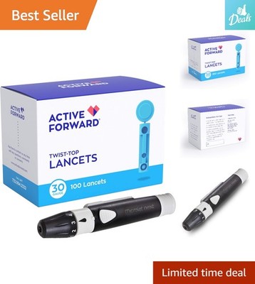 Complete Microlet Lancing Device with 100 Lancets for Comfortable Blood Testing