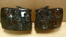 2007-2013 Chevrolet Silverado Dual U-ring Halo Projector Headlights W Led Strip