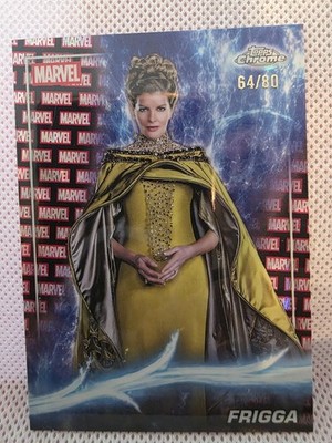 2025 Topps Chrome Marvel Studios Frigga #13 Marvel Red and Black Refractor /80