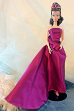 Magenta draped doll gown Enchanted Evening style 4 Silkstone Barbie Bow tiara