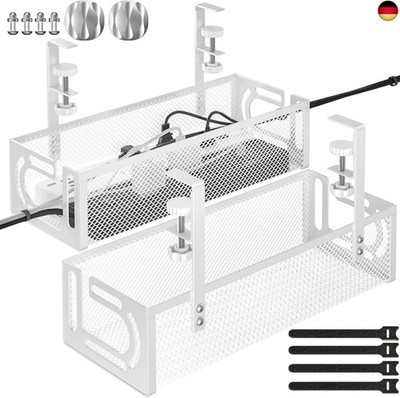 Cable Management Tray Under Desk Organizer Box Cable Organizer for Office/Home
