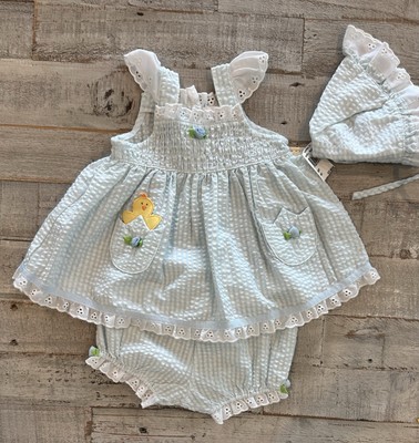 Vintage The Mayfair Co Blue White Baby Dress Set Bloomer Bonnet Size 0-3 Mo NWT | eBay Vintage The Mayfair Co Blue White Baby Dress Set Bloomer Bonnet Size 0-3 Mo NWT | eBay