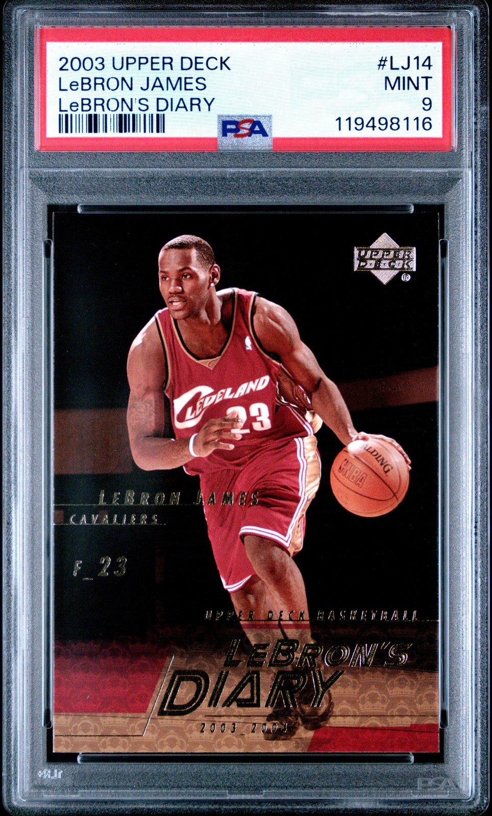 2003 UD LEBRON'S DIARY #LJ14 LEBRON JAMES PSA 9