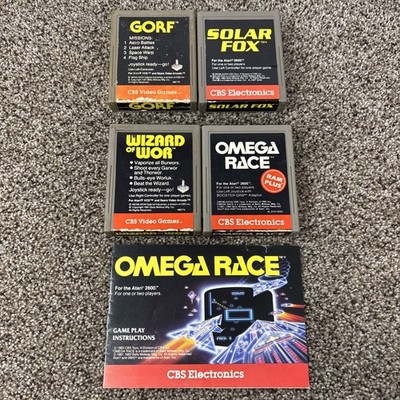 Atari 2600 CBS GAMES LOT Solar Fox GORF Omega Race Wizard Of Wor