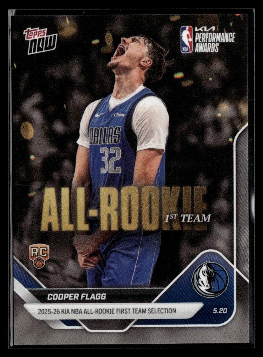 2025-26 Topps Now All Rookie 1st Team Cooper Flagg RC Dallas Mavericks #AR01