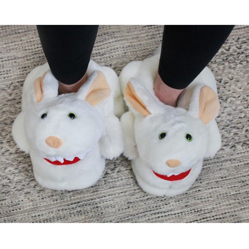 Monty Python Rabbit w/ Big Pointy Teeth Slippers by Toy Vault - Picture 2 of 7