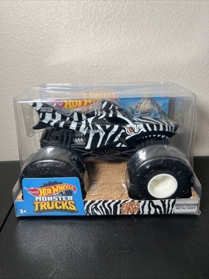 2019 Hot Wheels Monster Trucks Diecast Metal Body Zebra Shark Monster Truck
