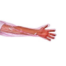 50pcs Disposable Long Plastic Full Arm Vet Gloves for Field Dressing Veteri...