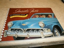 Studebaker 1952 Dealer Salesman Inside Facts Data Book Sedan Starlight