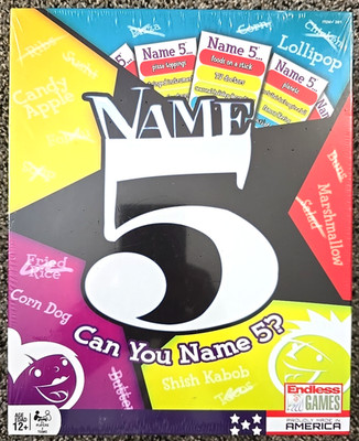 Endless Games Name 5 Can You Name 5 Board Game New