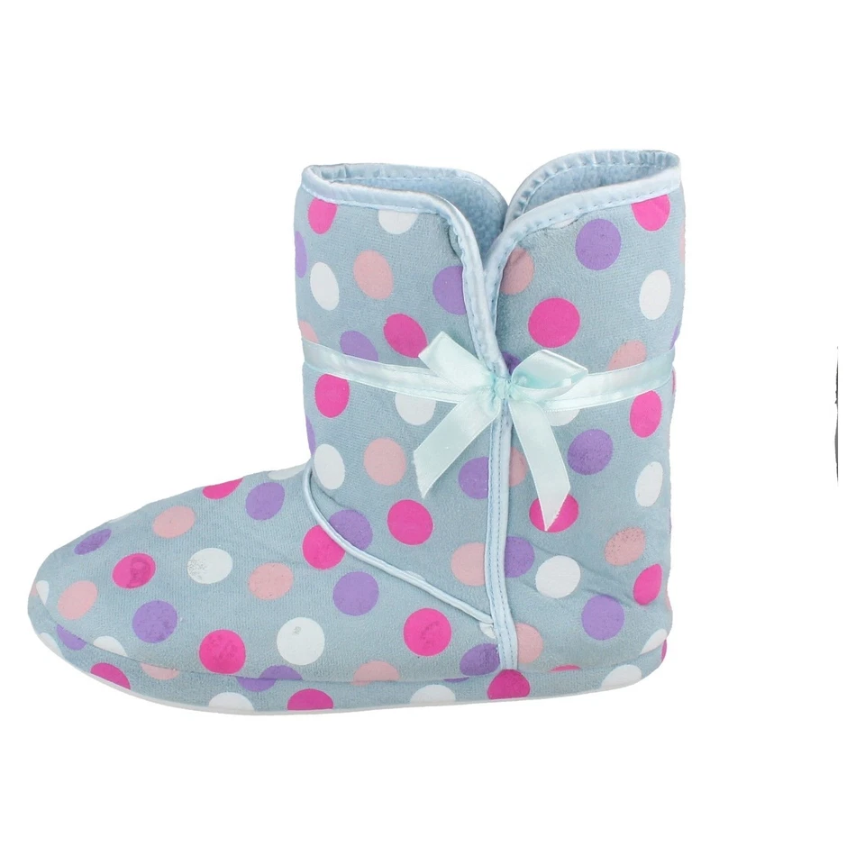 Mujer X2019 Textil Azul/Múltiple de Lunares Pantuflas Por Spot On Venta - Imagen 2 de 4