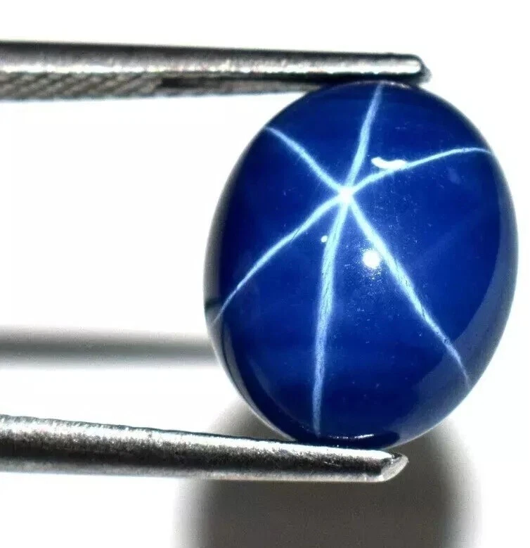 14 Ct Natural 6-Rays Blue Star Sapphire Oval Cabochon Loose Certified Gemstone - Image 2 of 4