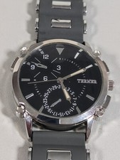 Bijoux Terner Black Dial Round Silver Tone Ca...