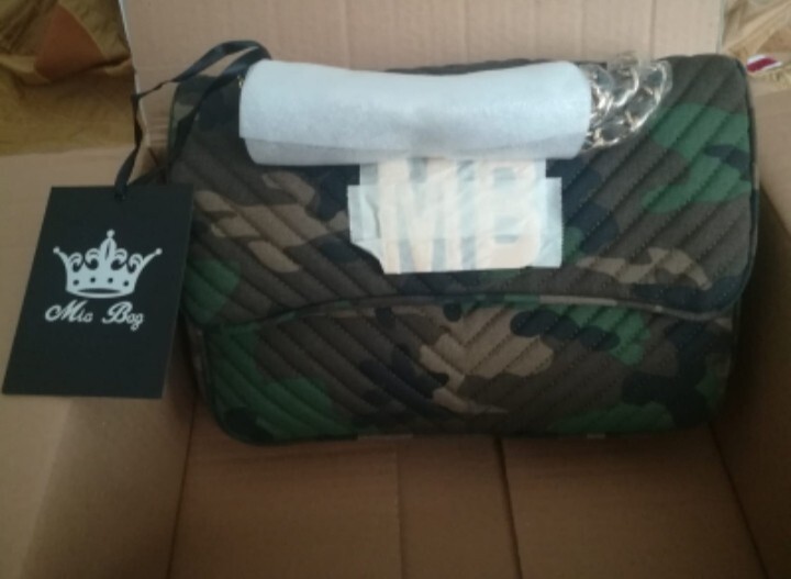Borsa MiaBag in tela camouflage lettere grandi dorate (MB) nuova - Main Image