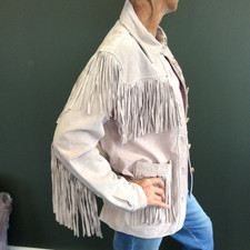 Blank Nyc Size 10-12 Uk. Us S Pure Suede Fringe Leather Jacket. Bnwt Rrp £250