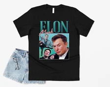Elon Musk Homage T-shirt Tee Funny Icon Meme Legend 80's 90's Retro Tesla 