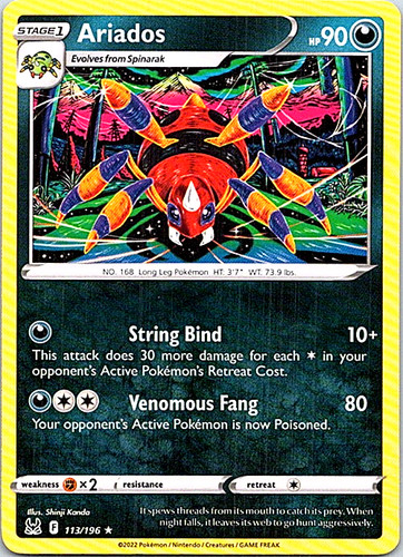 2022 POKEMON LOST ORIGIN ARIADOS 113/196 (RARE) | eBay