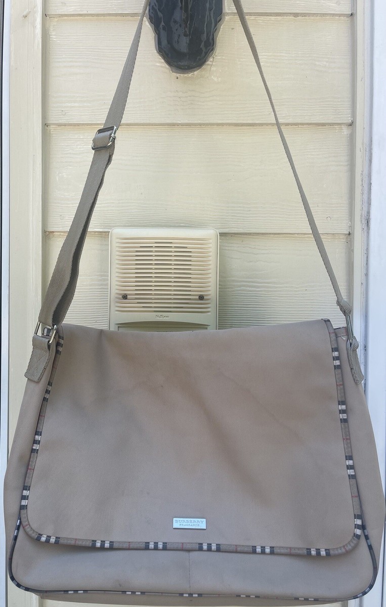 Burberry Fragrance Polyester PVC Tan Nova Check Messenger Bag