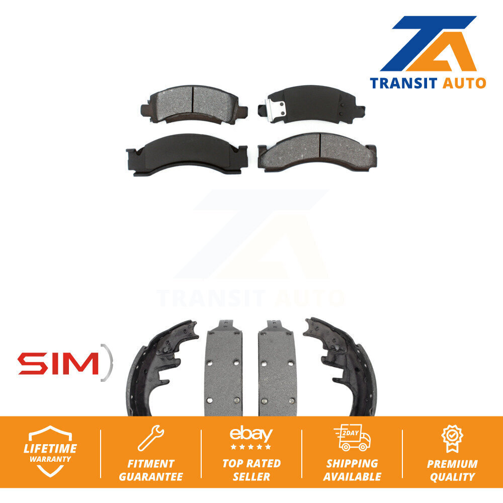 Front Rear Semi-Metallic Brake Pads & Drum Shoes Kit For Chevrolet C30 ...