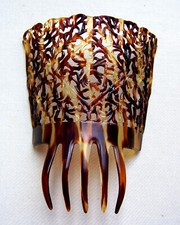 Spanish mantilla style hair comb celluloid faux tortoise NO US IMPORT FEES
