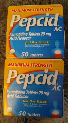 New Lot Of 2 Pepcid AC Maximum Strength 50 Count  Exp 01/2028+