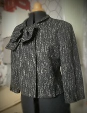 Black White Fleck 50s 60s Mod Style Classic Jacket Size 12