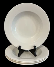 4- Christopher Stuart Optima Lg Rim Soup Bowls 9.5" Cosmopolitan White  HK2 1 1