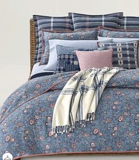 Ralph Lauren Indigo Blue Traveler Cotton Duvet Cover - NWT - 470 - King