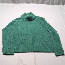 Lands' End Kids Teens Emerald Green Knit Long Sleeve Sweater Size L/P 14-16